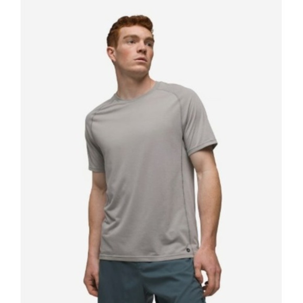prAna Tee Mens Small Gray Mission Trails Short Sleeve Moisture Wicking Top‎
